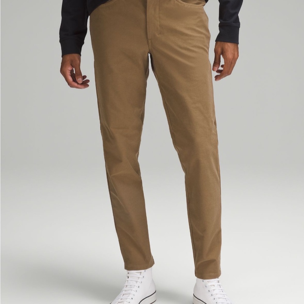Lululemon Men’s ABC Slim-Fit 5 Pocket Pant Utilitech in Artifact Brown - Picture 5 of 8